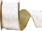 Ivory and Gold Velvet Ribbon Wired, 10 Yards 2.5 Inch Wide Double Faced Velvet Ribbon for Christmas Tree, Gift Wrapping, Wreath Bow, Outdoor Decoration